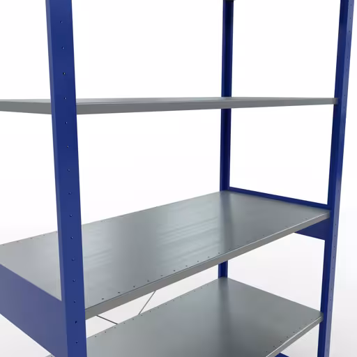 Basisplank, legplank, insteeksysteem MULTIplus150, 2500 x 1300 x 600 mm, 6 legborden, RAL 5010 gentiaanblauw/verzinkt van Schulte Lagertechnik uit de categorie insteeksystemen