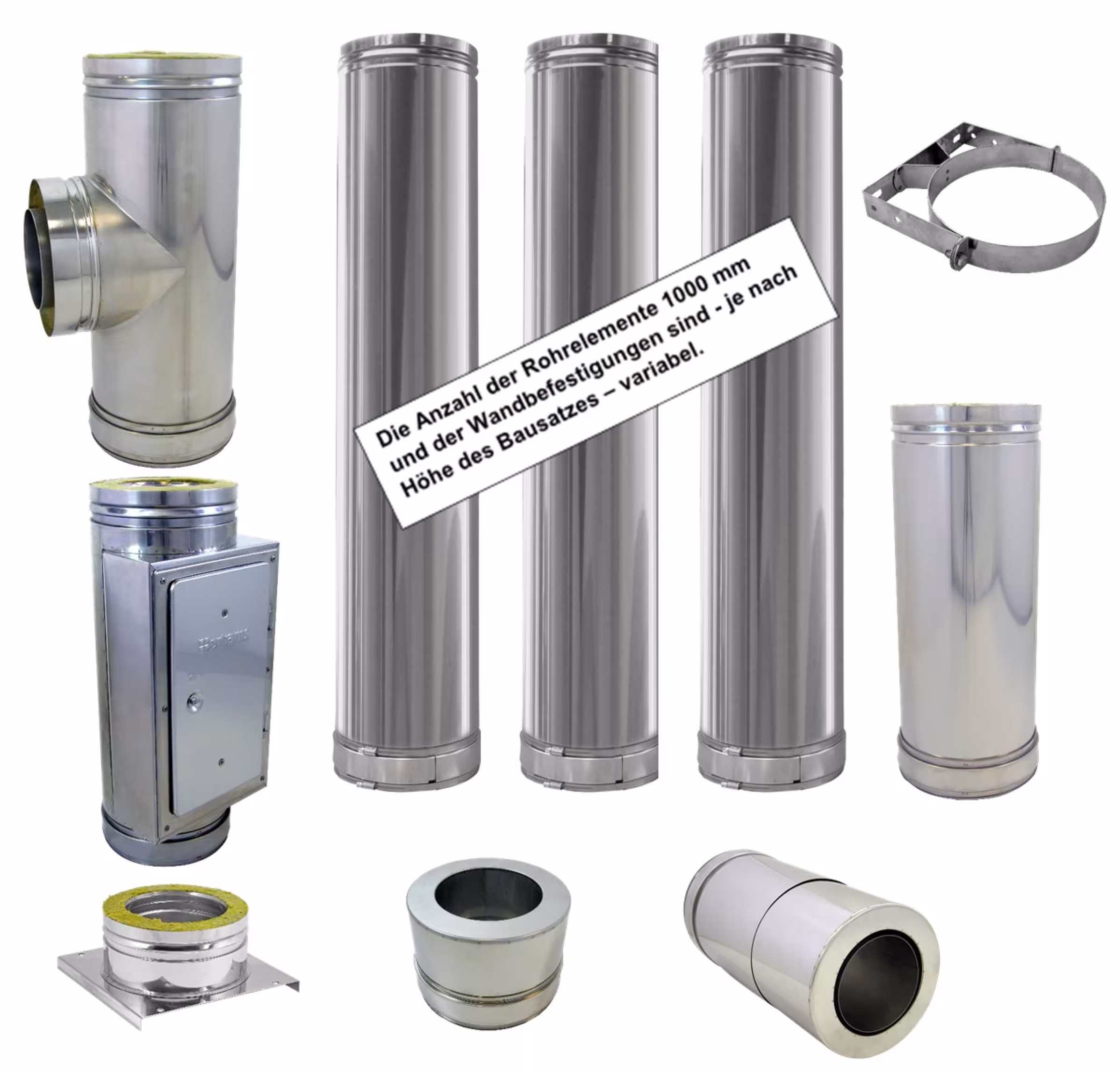 DW schoorsteenkit SkobInox 4,7 m - D180 met muurdoorvoer uit de categorie RVS uitlaatsysteem dubbelwandig met het artikelnr. 671272