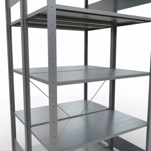 Basisplank, dubbele plank, rekkensysteem MULTIplus150, 2000 x 1000 x (2x500) mm, 2x5 planken, kruisschoor, verzinkt van Schulte Lagertechnik uit het rekkenassortiment