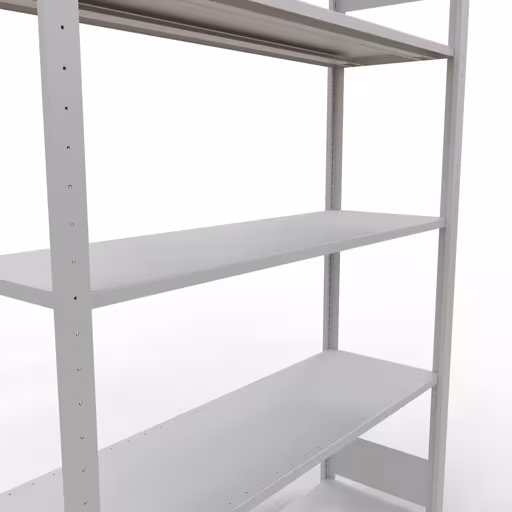 Basisplank, legbord, insteeksysteem MULTIplus150, 2000 x 1300 x 400 mm (HxBxD), 5 legborden, lengtestangen, RAL 7035 lichtgrijs met artikelnr. 32640-130-LR Basisplank, legplank, insteeksysteem MULTIplus150, 2000 x 1300 x 400 mm, 5 planken, lengtestangen, RAL 7035 lichtgrijs van Schulte Lagertechnik uit de categorie insteeksystemen