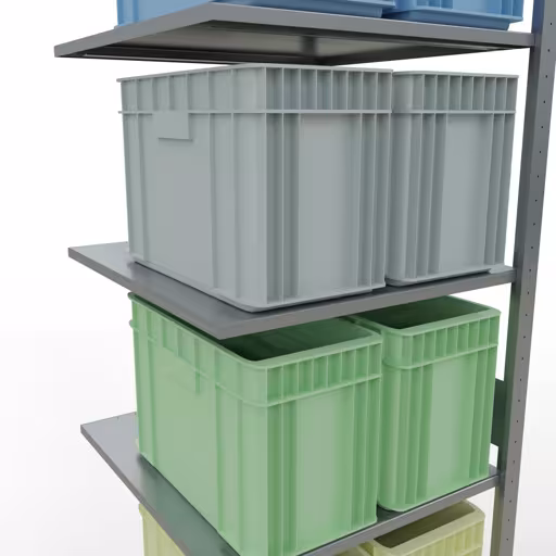 Aanbouwrekken, rekken, insteeksysteem MULTIplus150, 3000 x 750 x 800 mm, 7 planken, lengtestangen, verzinkt van Schulte Lagertechnik met artikelnr. 12787-75-LR