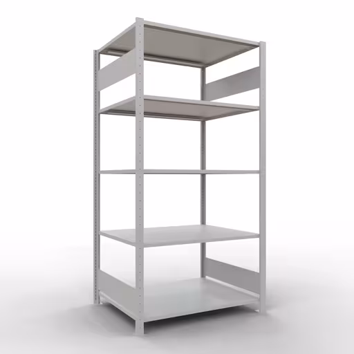 Extra afbeelding van het artikel Basisplank, legplank, insteeksysteem MULTIplus150, 2000 x 1000 x 800 mm, 5 legborden, RAL 7035 lichtgrijs van basisplank