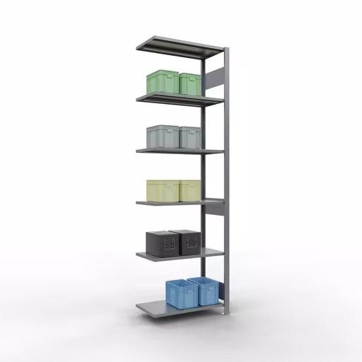 Aanbouwrekken, rekken, insteeksysteem MULTIplus150, 2500 x 750 x 400 mm, 6 planken, verzinkt van Schulte Lagertechnik uit de categorie insteeksystemen