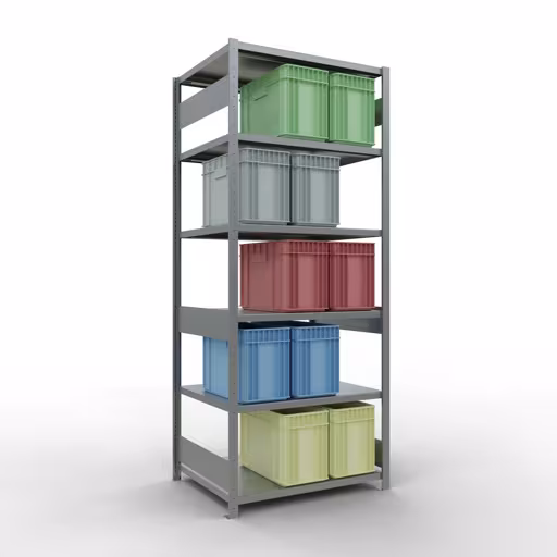 Figuur nr. 15 van het artikel basisrek, legbord, insteeksysteem MULTIplus250, 2500 x 1000 x 800 mm, 6 legborden, lengtestangen, verzinkt uit de insteeksysteem productgroep van Schulte Lagertechnik.