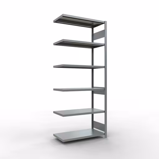 Figuur nr. 15 van het artikel aanbouwrekken, legbordstellingen, insteeksysteem MULTIplus330, 2500 x 1000 x 500 mm, 6 legborden, lengtestangen, verzinkt uit de productgroep insteeksysteem van Schulte Lagertechnik.