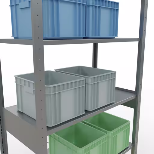 Figuur nr. 8 van het artikel basisrek, legplank-insteeksysteem MULTIplus85, 2500 x 1000 x 500 mm, 6 legborden, verzinkt uit de insteeksysteem-productgroep van Schulte Lagertechnik.