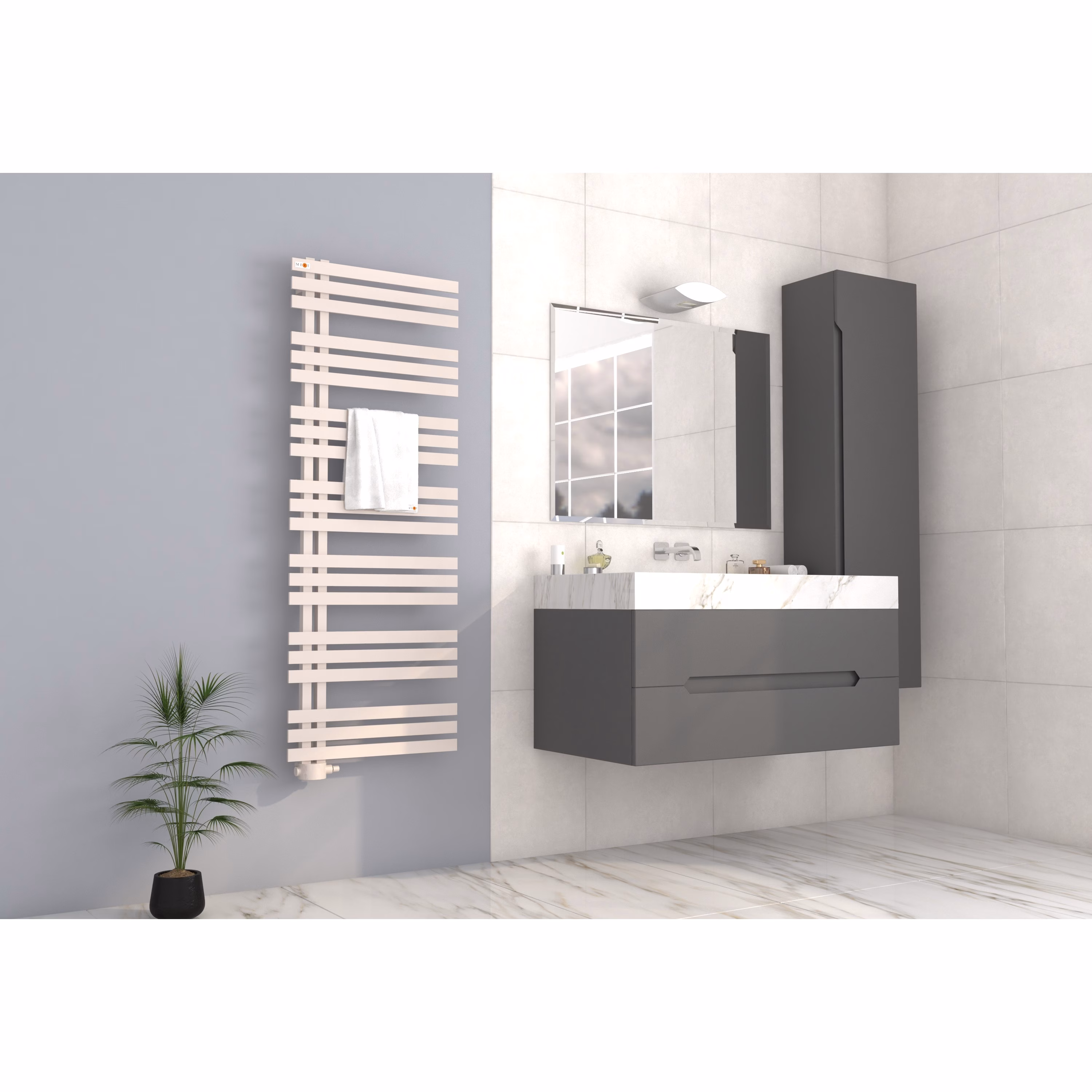 Mert Design badkamer radiator model Elen, wit, 500x800 mm