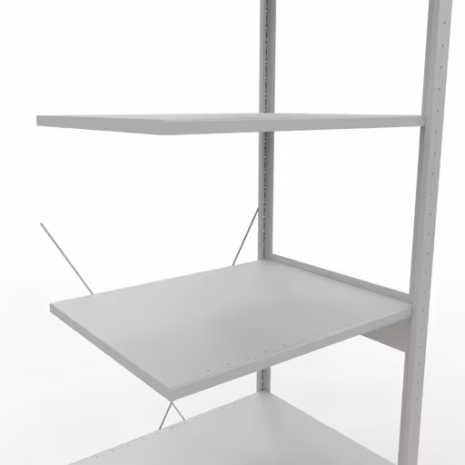Aanbouwrekken, rekken, insteeksysteem MULTIplus150, 2500 x 750 x 600 mm (HxBxD), 6 planken, kruisschoor, RAL 7035 lichtgrijs met artikelnr. 32666-75 Aanbouwrekken, rekken, insteeksysteem MULTIplus150, 2500 x 750 x 600 mm, 6 planken, RAL 7035 lichtgrijs van Schulte Lagertechnik uit de categorie insteeksystemen