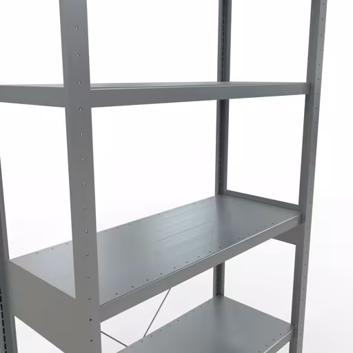 Productafbeelding nr. 15 van het artikel basisplank, legbord, insteeksysteem MULTIplus330, 2500 x 1000 x 400 mm (HxBxD), 6 legborden, kruisschoor, verzinkt Figuur nr. 15 van het artikel basisrek, legplank, insteeksysteem MULTIplus330, 2500 x 1000 x 400 mm, 6 legborden, kruisschoor, verzinkt uit de insteeksysteem productgroep van Schulte Lagertechnik.