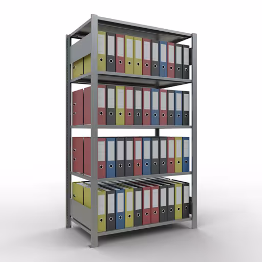 Afbeelding nr. 13 van het artikel, kantoorrekken, insteeksysteem MULTIplus150, 1800 x 1000 x 600 mm, 5 legborden, verzinkt, met middenaanslag uit de productgroep kantoorrekken van Schulte Lagertechnik