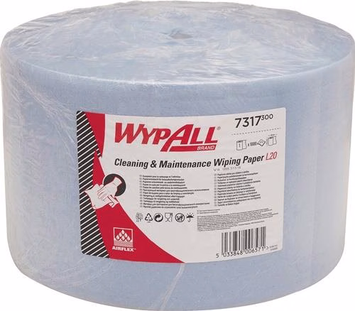 WYPALL L20 EXTRA+ 7317 reinigingsdoek, circa 380 mm lang x 235 mm breed, blauw, 2-laags, KIMBERLY-CLARK, van het merk WYPALL Poetsdoek WYPALL L20 EXTRA+ 7317 Lengte ca. 380 x Breedte ca. 235 mm Blauw 2-laags KIMBERLY-CLARK uit de categorie Schoonmaak- en poetsdoeken Handdoeken Handdoekenrollen met artikelnummer 9000469741