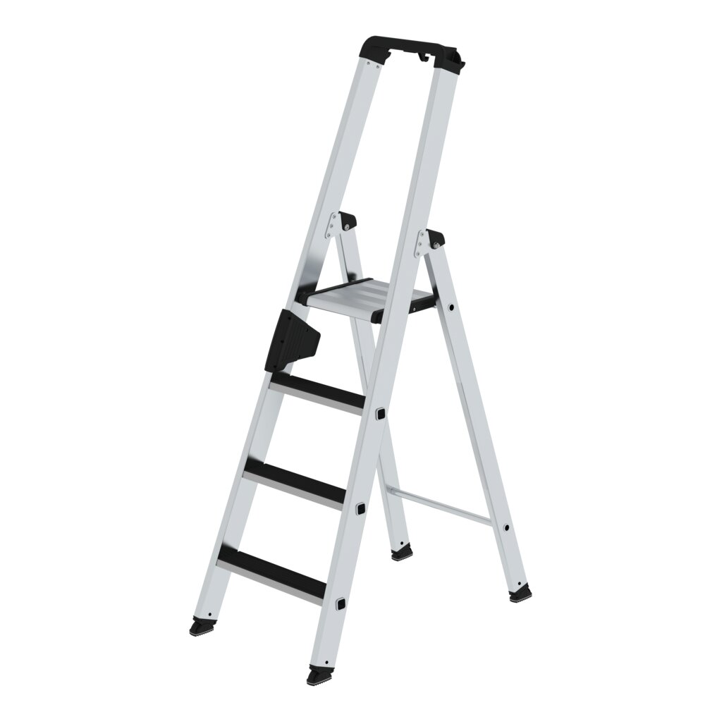 Munk trapladder, enkelzijdige toegang met kliksysteem, 4 treden van Günzburger Steigtechnik Munk enkelzijdige trapladder met klikmechanisme, uit de categorie trapladders, artikelnummer 041504