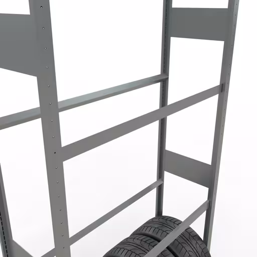 Basisrek, wielen-/bandenrek, 4500 x 1150 x 400 mm, verzinkt, 6 opslagniveaus met 150 kg vakbelasting per niveau van Schulte Lagertechnik uit de categorie rekken