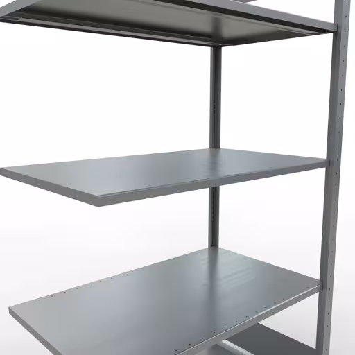 Figuur nr. 9 van het artikel aanbouwrekken, legbordstellingen, insteeksysteem MULTIplus85, 2000 x 1000 x 600 mm, 5 legborden, verzinkt uit de insteeksysteem productgroep van Schulte Lagertechnik.