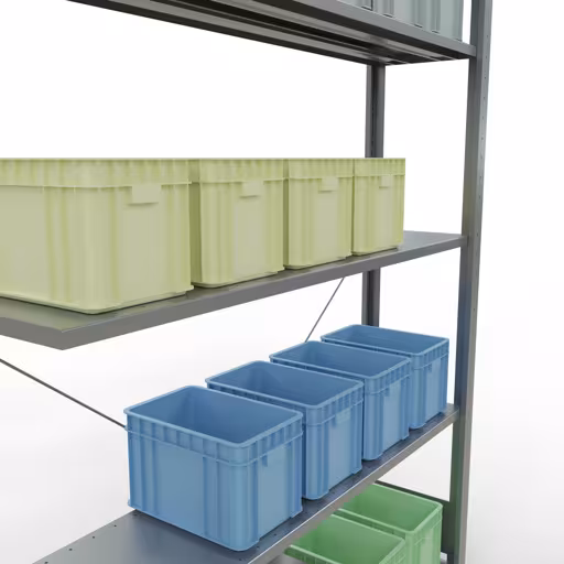 Insteeksysteem opzetplank 2000x1300x300 mm, type 150 kg, verzinkt uit de categorie opzetplanken met de GTIN 4004514217677 Insteeksysteem aanbouwplank 2000x1300x300 mm, type 150 kg, verzinkt van het merk Schulte Lagertechnik uit het assortiment insteeksysteem