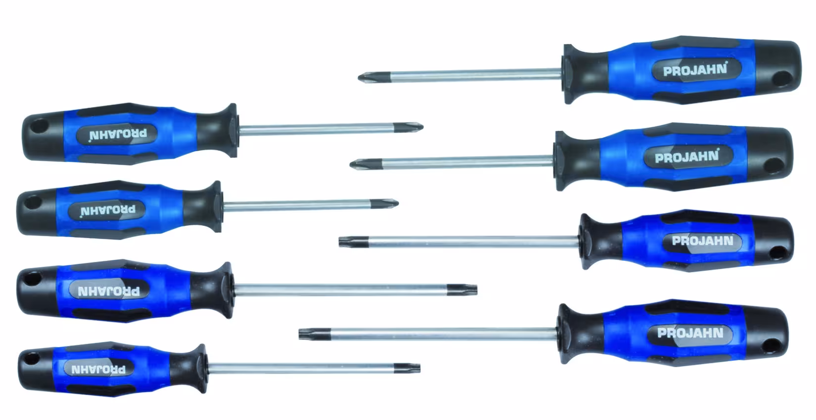 Schroevendraaierset 8-delig (PH+PZ+Torx) van het merk PROJAHN uit het assortiment handgereedschappen