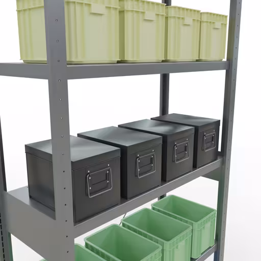 Basisplank, legbord, insteeksysteem MULTIplus250, 2500 x 1000 x 400 mm, 6 legborden, kruisschoor, verzinkt van Schulte Lagertechnik uit de categorie insteeksysteem