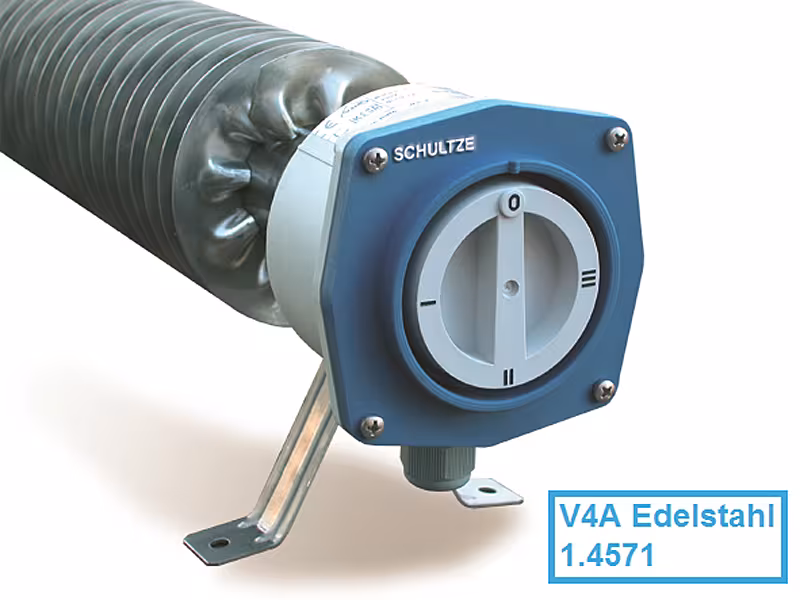 V4A ribbenbuiskachel met schakelaar, 230V, RVS 1.4571, IP66/67 van het merk Schultze uit de categorie ribbenbuisverwarming
