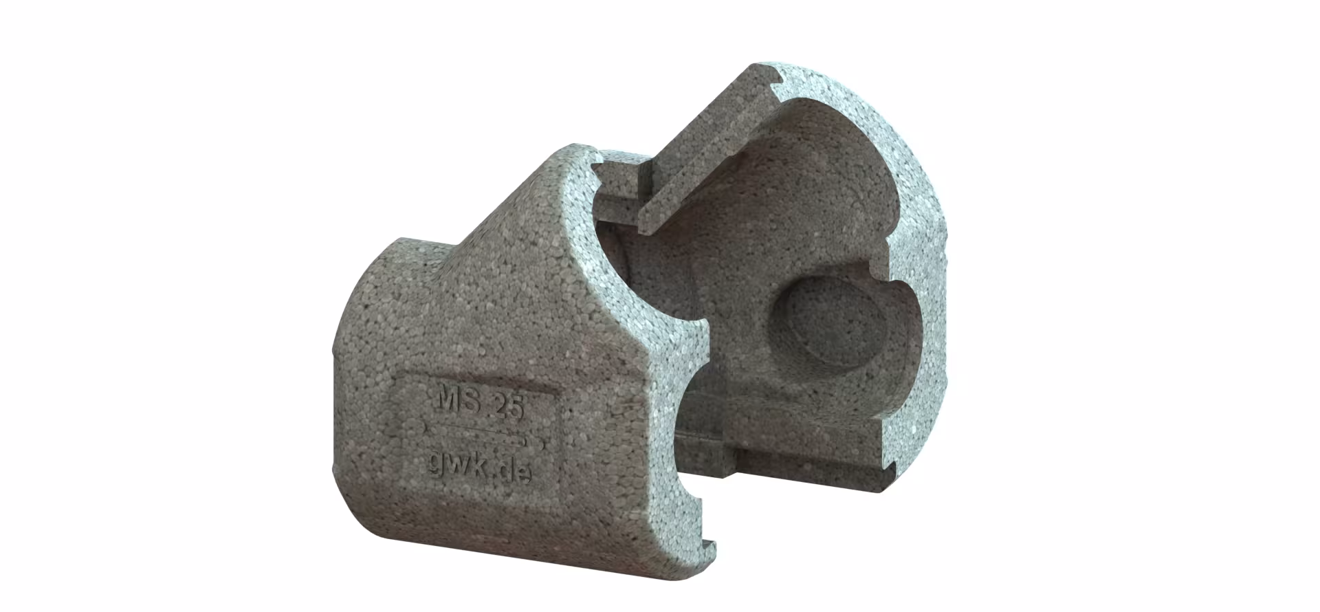 GWK EPP kastserie MS zilvergrijs voor hoekafsluiter met binnendraad, fittingisolatie, art.nr. 5221040002