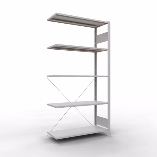 Figuur nr. 13 van het artikel aanbouwrekken, legbordstellingen, insteeksysteem MULTIplus85, 2000 x 1000 x 400 mm, 5 legborden, RAL 7035 lichtgrijs uit de productgroep insteeksysteem van het merk Schulte Lagertechnik.