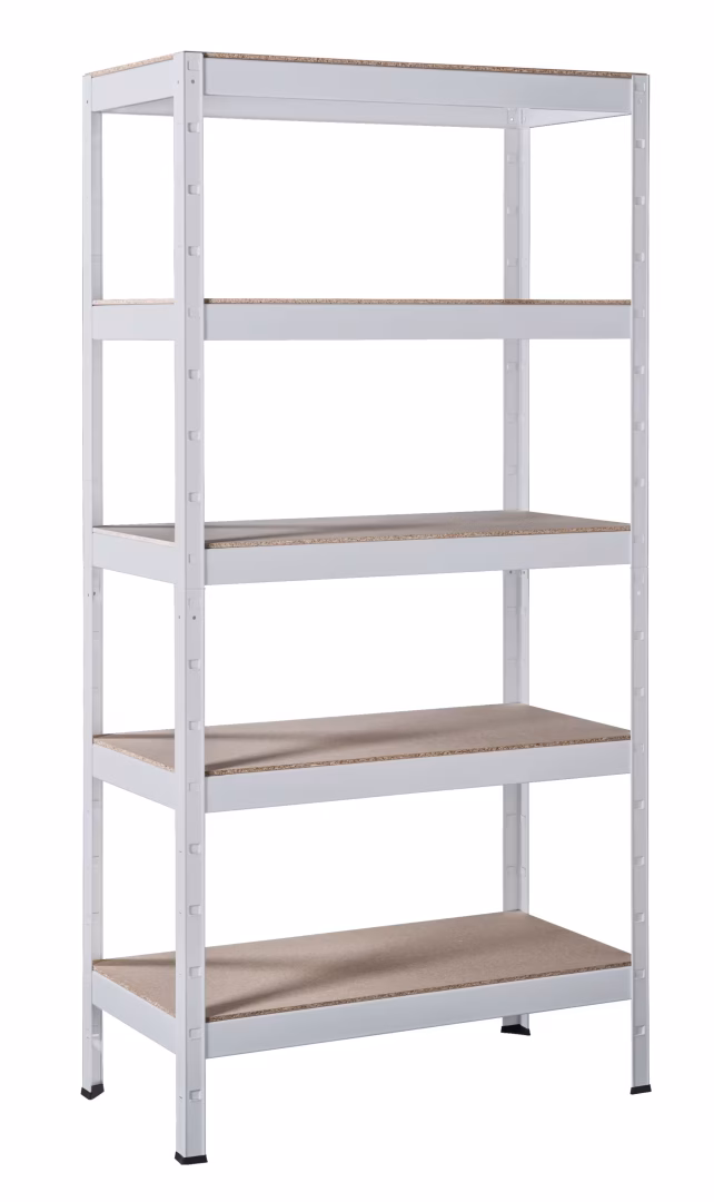 SCHULTE Regalwelt zware stelling met 5 houten planken, 180x90x45 cm, wit uit de categorie zware stelling met GTIN 4004514117380 SCHULTE Regalwelt zware plank met 5 houten planken, 180x90x45 cm, wit van het merk Schulte Regalwelt uit het assortiment stellingsystemen