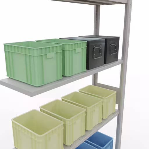 Aanbouwrekken, legbordstellingen, insteeksysteem MULTIplus150, 3000 x 1000 x 300 mm, 7 legborden, RAL 7035 lichtgrijs van Schulte Lagertechnik met artikelnr. 32637-LR
