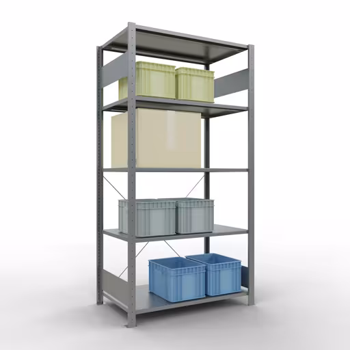 Figuur nr. 15 van het artikel basisrek, legplank-insteeksysteem MULTIplus85, 2000 x 1000 x 600 mm, 5 legborden, verzinkt uit de productgroep insteeksysteem van het merk Schulte Lagertechnik.