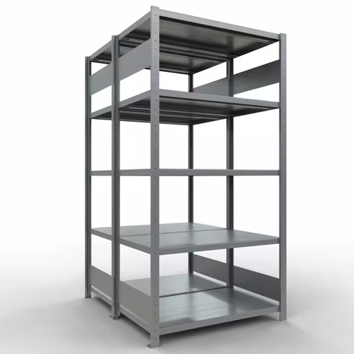 Basisplank, dubbele plank, stellingsysteem MULTIplus250, 2000 x 1000 x (2x600) mm (HxBxD), 2x5 planken, lengtestangen, gegalvaniseerd van Schulte Lagertechnik Basisplank, dubbele plank, stellingsysteem MULTIplus250, 2000 x 1000 x (2x600) mm (HxBxD), 2x5 planken, lengtestangen, verzinkt, dubbele planken, art.nr. 17960