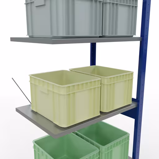Aanbouwrekken, rekken, insteeksysteem MULTIplus150, 2500 x 750 x 500 mm, 6 legborden, kruisschoor, RAL 5010 gentiaanblauw/verzinkt/verzinkt van het merk Schulte Lagertechnik uit het assortiment insteeksysteem