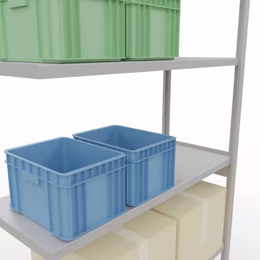 Afbeelding nr. 13 van het artikel aanbouwrekken, legbordstellingen, insteeksysteem MULTIplus250, 3000 x 1300 x 500 mm, 7 legborden, lengtestangen, RAL 7035 lichtgrijs uit de productgroep insteeksysteem van Schulte Lagertechnik