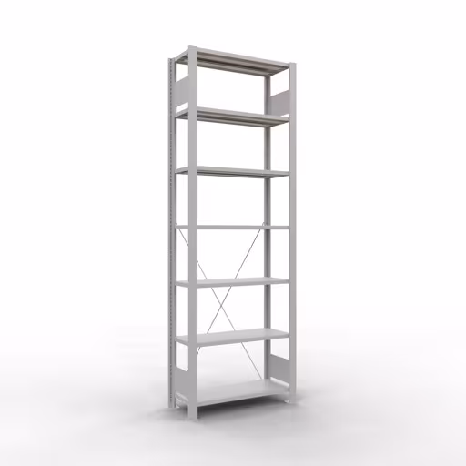 Afbeelding nr. 11 van het artikel, kantoorreksysteem MULTIplus85, 2300 x 750 x 300 mm, 7 planken, zonder aanslaglijst, lichtgrijs uit de productgroep kantoorrekken van Schulte Lagertechnik