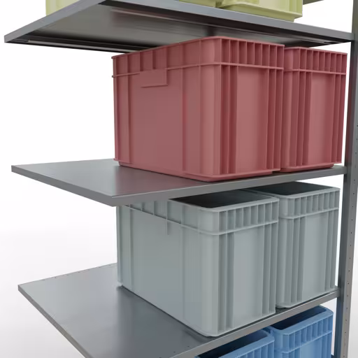 Aanbouwrekken, rekken, insteeksysteem MULTIplus150, 2000 x 1000 x 800 mm (HxBxD), 5 legborden, lengtestangen, verzinkt met artikelnr. 12785-LR Aanbouwrekken, rekken, insteeksysteem MULTIplus150, 2000 x 1000 x 800 mm, 5 legborden, lengtestangen, verzinkt van Schulte Lagertechnik uit de categorie insteeksystemen