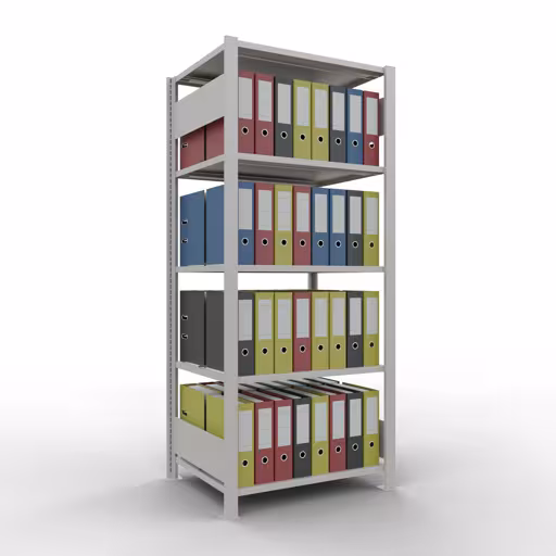 Afbeelding nr. 14 van het artikel, kantoorrekken, insteeksysteem MULTIplus150, 1800 x 750 x 600 mm, 5 planken, met middenaanslag, lichtgrijs uit de productgroep kantoorrekken van Schulte Lagertechnik