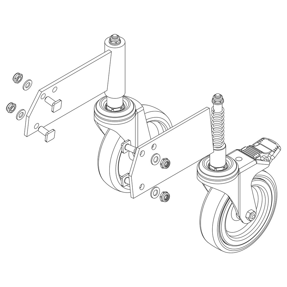 Munk rollenset steundeel inclusief steunen van Günzburger Steigtechnik Munk rolsteunset inclusief bevestigingsmateriaal uit de categorie Klimuitrusting Accessoires & Reserveonderdelen met artikelnummer 800010