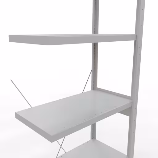 Aanbouwrekken, rekken, insteeksysteem MULTIplus250, 2500 x 750 x 400 mm, 6 legborden, kruisschoor, RAL 7035 lichtgrijs van Schulte Lagertechnik uit het assortiment insteeksysteem