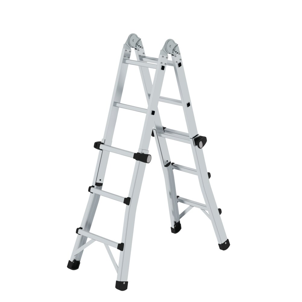 Munk telescopische ladder 4-delig zonder dwarsbalk 4x3 sporten