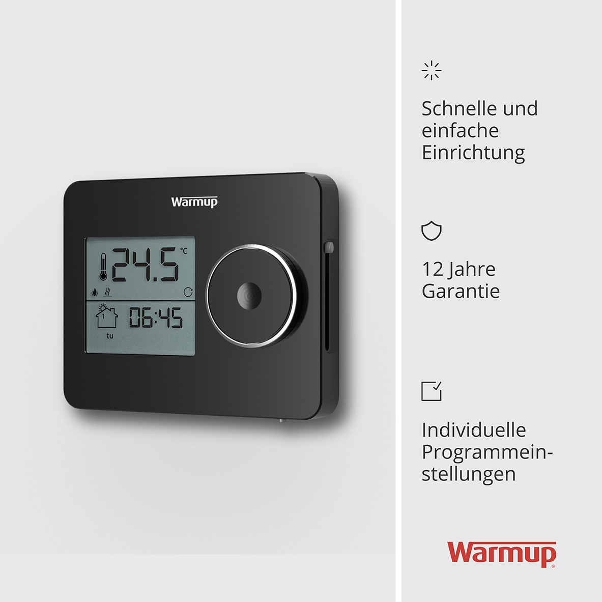 Warmup Tempo - Digitale thermostaat, zwart