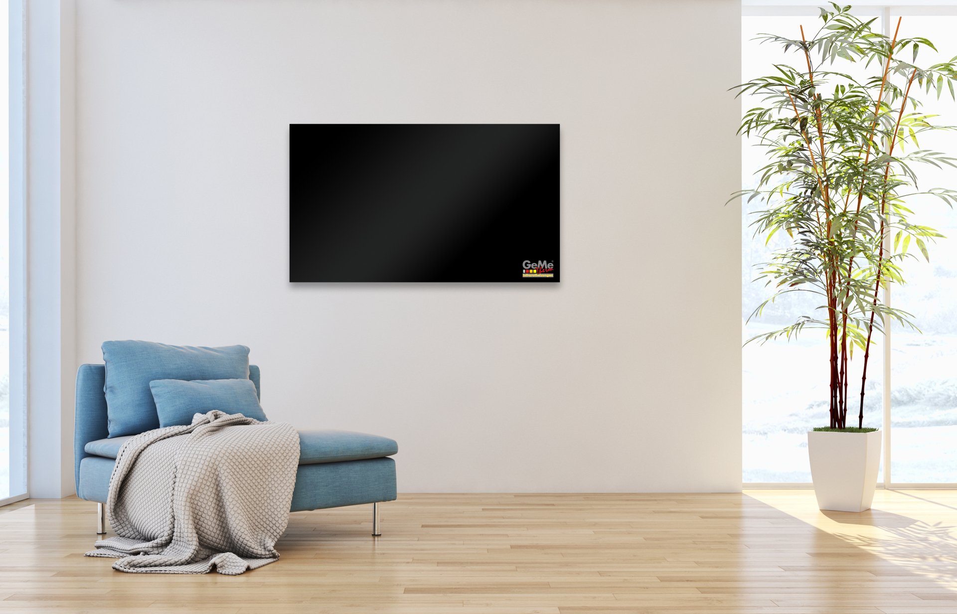 Zusatzbild 2937762 Infraroodverwarming glas zwart 300 Watt, 0620x420x25 mm