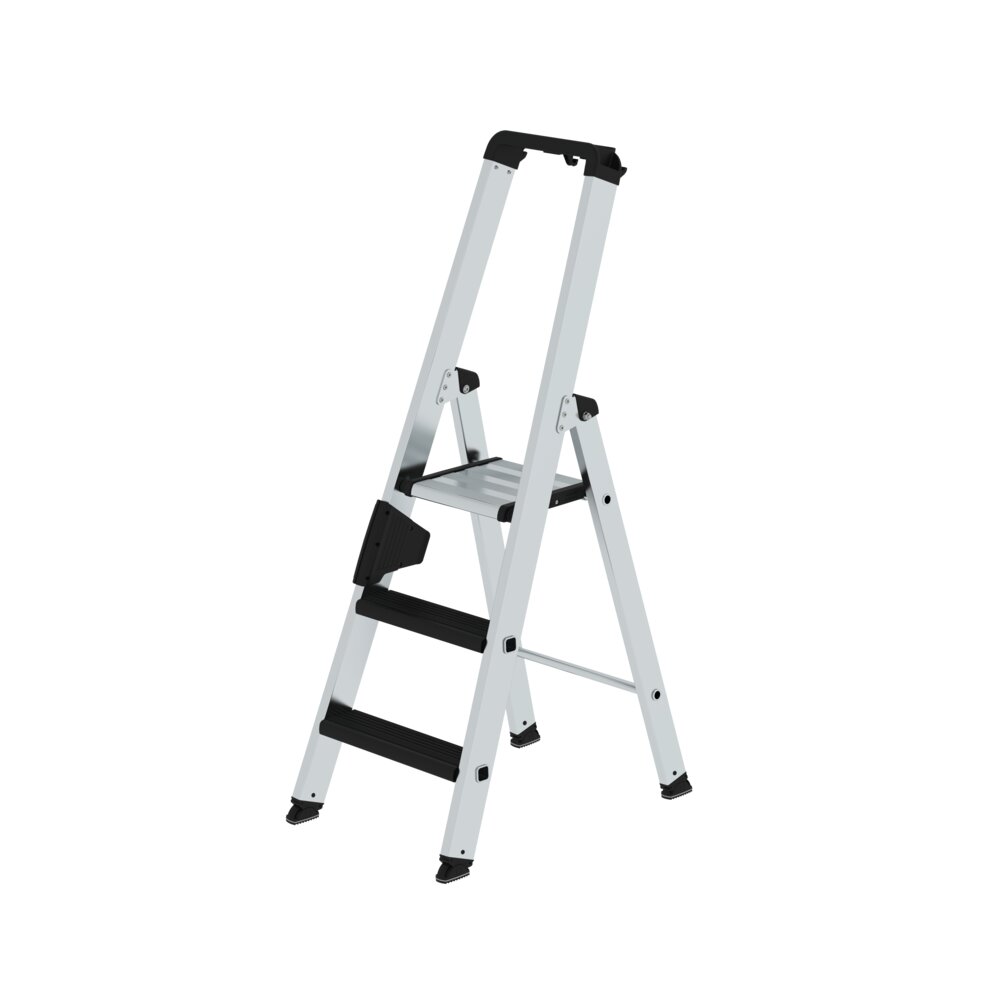 Munk trapladder, enkelzijdige toegang met kliksysteem, 3 treden van Günzburger Steigtechnik Munk trapladder, enkelzijdige toegang, met kliksysteem voor ontspanning, uit de categorie trapladders, artikelnummer 042103