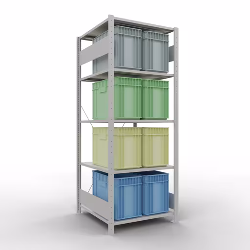 Productafbeelding nr. 6 van het artikel basisplank, legbord, insteeksysteem MULTIplus150, 2000 x 750 x 800 mm, 5 legborden, RAL 7035 lichtgrijs uit het insteeksysteem-assortiment van Schulte Lagertechnik