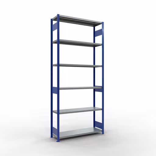 Figuur nr. 13 van het artikel basisrek, legbord, insteeksysteem MULTIplus250, 3000 x 1300 x 400 mm, 7 legborden, lengtestangen, RAL 5010 gentiaanblauw/verzinkt uit de insteeksysteem productgroep van Schulte Lagertechnik.