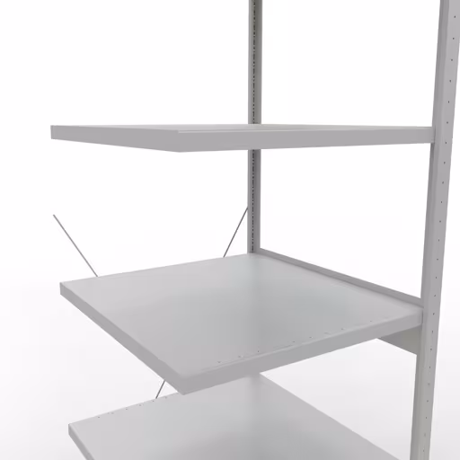 Figuur nr. 14 van het artikel aanbouwrekken, legbordstellingen, insteeksysteem MULTIplus250, 2500 x 750 x 800 mm, 6 legborden, kruisschoor, RAL 7035 lichtgrijs uit de insteeksysteem productgroep van Schulte Lagertechnik.