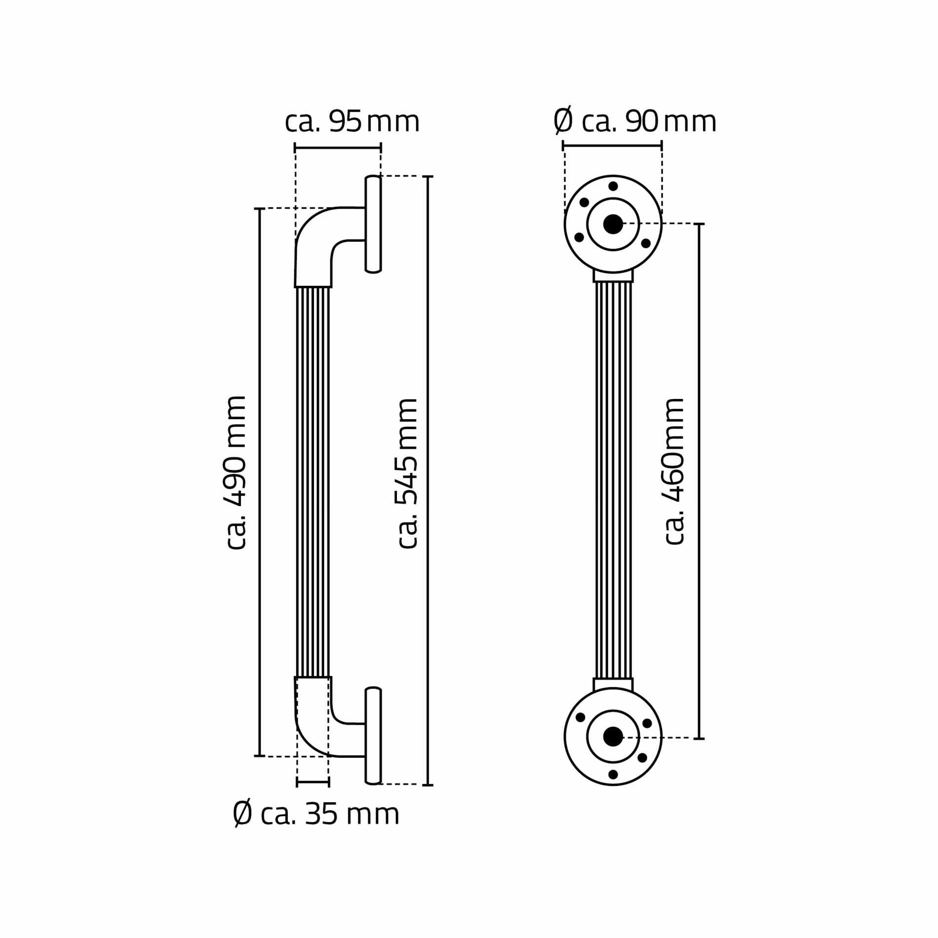 Extra afbeelding bij het artikel Handgreep Max M, wit, ABS van handgrepen