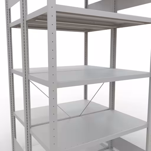 Basisplank, dubbele plank, stellingsysteem MULTIplus250, 2000 x 1000 x (2x500) mm (HxBxD), 2x5 planken, kruisschoor, RAL 7035 lichtgrijs met de GTIN 4004514254931 Basisplank, dubbele plank, plankplank, insteeksysteem MULTIplus250, 2000 x 1000 x (2x500) mm, 2x5 planken, kruisschoor, RAL 7035 lichtgrijs van Schulte Lagertechnik met het artikelnr. 32150-G