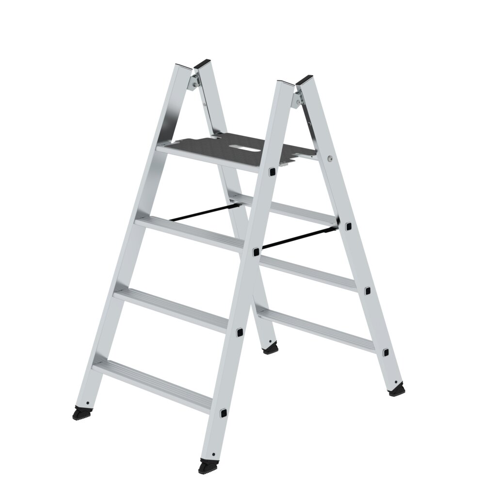 Munk opklapbaar opstapje, toegankelijk vanaf beide zijden, naturel aluminium, uit de categorie "Trappen" met artikelnummer 050184