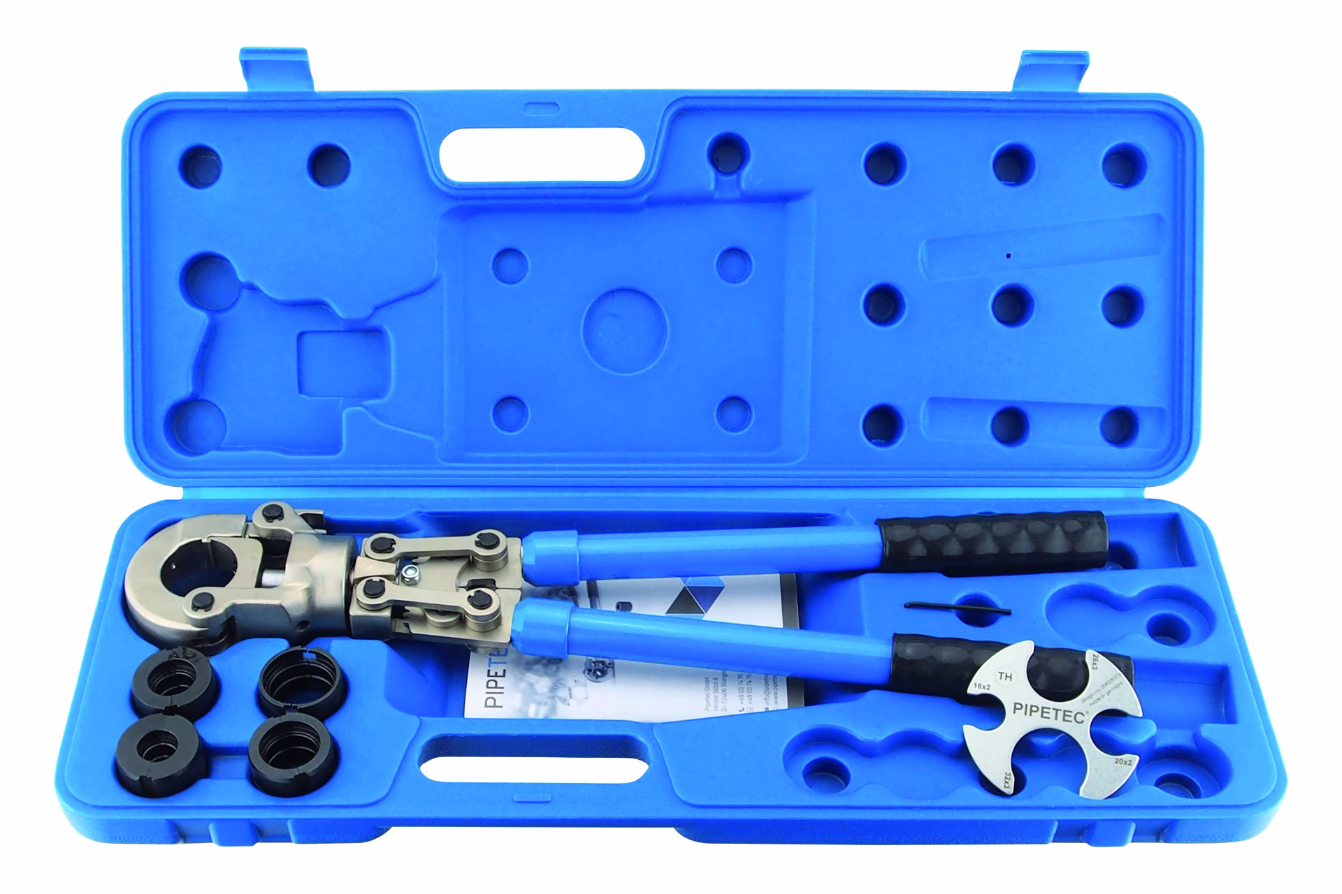 Pipetec handpers tang TH-Profil inclusief koffer TH-Profil en inzetstukken 16-32mm uit de categorie Scharen met het artikelnummer HPZTH1632