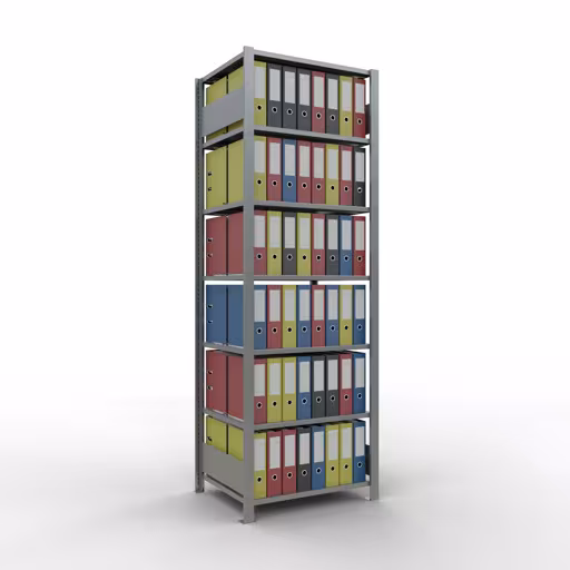 Productafbeelding nr. 14 van het artikel basisplank, kantoorplank, insteeksysteem MULTIplus150, 2300 x 750 x 600 mm, 7 planken, lengtestangen, verzinkt, met middenaanslag Afbeelding nr. 14 van het artikel, kantoorrekken, insteeksysteem MULTIplus150, 2300 x 750 x 600 mm, 7 planken, verzinkt, met middenaanslag uit de productgroep kantoorrekken van Schulte Lagertechnik