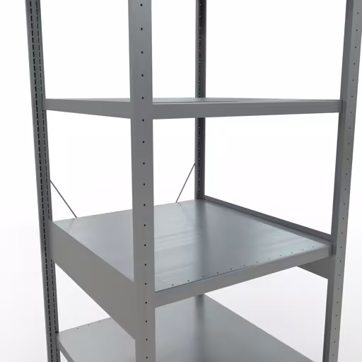 Basisplank, legbord, insteeksysteem MULTIplus250, 2500 x 750 x 800 mm (HxBxD), 6 legborden, kruisschoor, verzinkt van Schulte Lagertechnik uit de categorie insteeksystemen
