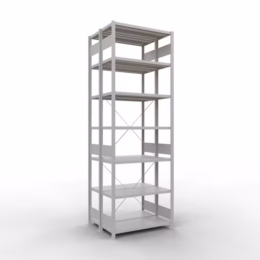 Basisplank, dubbele plank, rekkensysteem MULTIplus250, 3000 x 1000 x (2x400) mm (HxBxD), 2x7 planken, kruisschoor, RAL 7035 lichtgrijs van Schulte Lagertechnik Basisplank, dubbele plank, stellingsysteem MULTIplus250, 3000 x 1000 x (2x400) mm (HxBxD), 2x7 planken, kruisschoor, RAL 7035 lichtgrijs, dubbele planken, art.nr. 32142-G