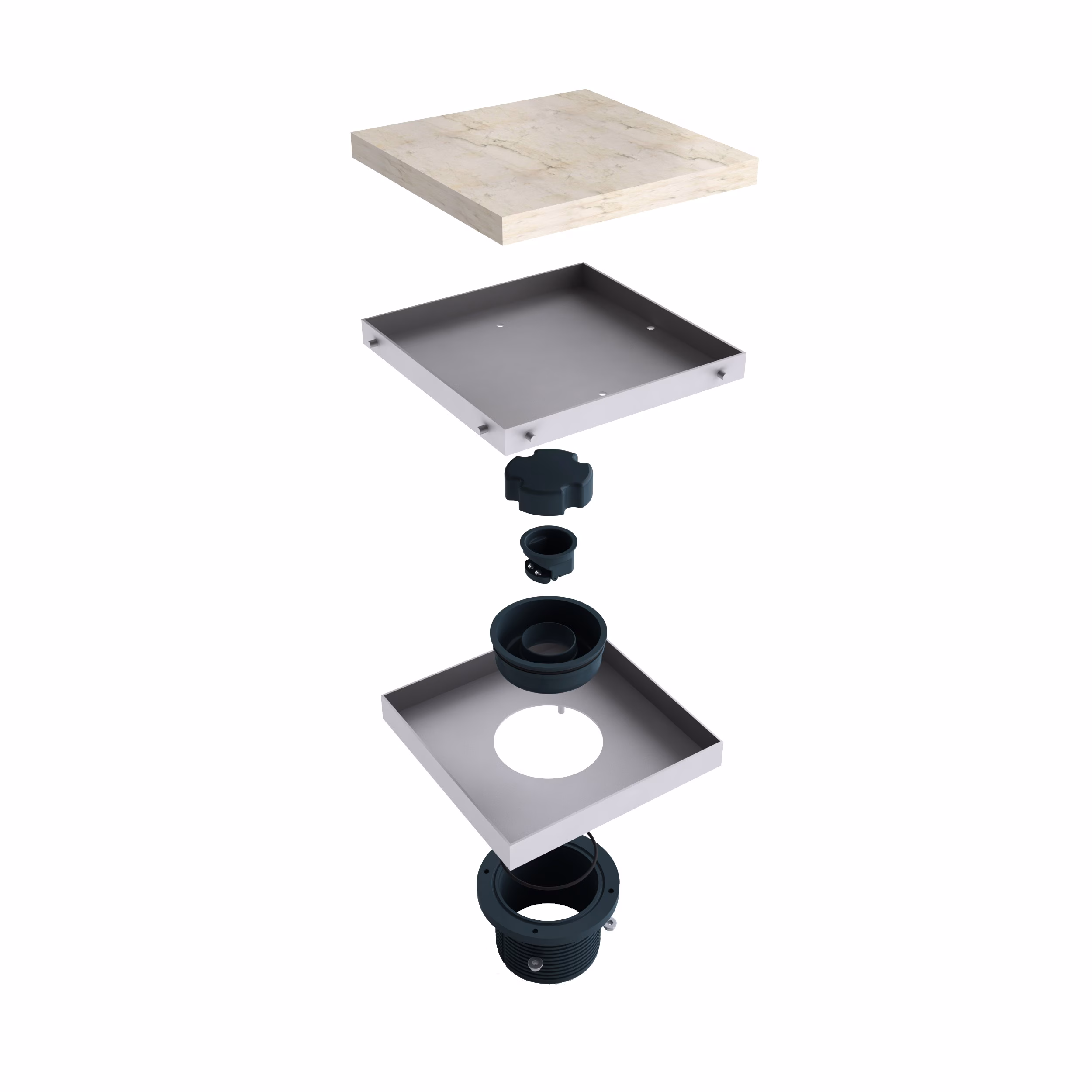 MERT afvoer boven 20x20cm vloerafvoer design "FLIESEN".